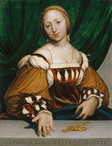 Laïs of Corinth, 1526 (olej na lipovém dřevě) od Hans Holbein der Jüngere