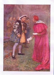 Read oer this?.an dthen to brekfast with what appetite you have (Král Jindřich VIII.), z knihy The Complete Works of Shakespeare vydané nakladatelstvím George Harrap & Co Ltd, 1920. od Hans Holbein der Jüngere