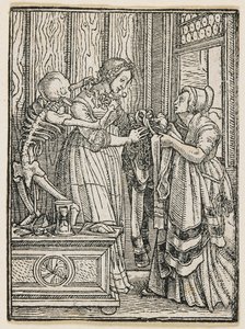 Hraběnka z díla „Tanec smrti“ (Lyon), 1538 od Hans Holbein the Younger