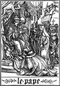 Papež navštívil smrt, 1538 od Hans Holbein der Jüngere