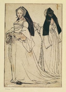 Dva pohledy na ženu s anglickou kapucí, c.1528-30 od Hans Holbein der Jüngere