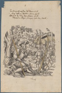 William Tell odmítá ctít klobouk guvernéra Gesslera od Hans Kaspar Lang the Elder