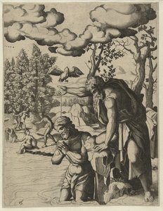 Křest Kristův Život Jana Křtitele (název série) od Hans Liefrinck (I) (attributed to)