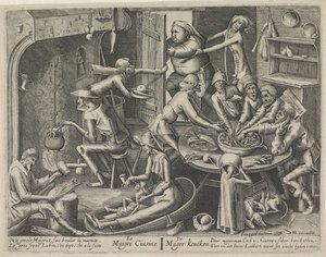 hubená kuchyně Kuchyně Le Maigre / The Skinny Keucken (název na objektu) Štíhlá kuchyně a mastná kuchyně (název série) od Hans Liefrinck (I) (possibly)
