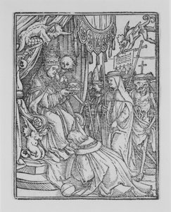 Papež, z Tanec smrti, ca. 1526, vydáno 1538. od Hans Lützelburger