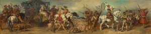 Návrh na slavnostní průvod z roku 1879 – lovecká skupina s vozem s úlovkem od Hans Makart