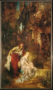 Spící Sněhurka ... (malba na plátně) od Hans Makart