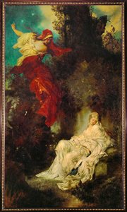 Sněhurka dostává otrávený hřeben ... (malba na plátně) od Hans Makart
