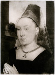 Barbara Van Vlaenderbergh, manželka Guillauma Moreela, c1480, 1927 od Hans Memling