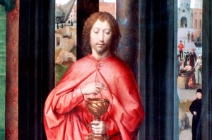 Mystická svatba svaté Kateřiny a jiných svatých, Detail, c1453-1494 od Hans Memling