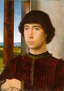 Portrét muže na lodžii od Hans Memling
