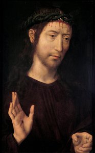 The Man of Sorrows Blessing, 1480-1490 od Hans Memling