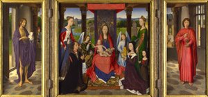 Panna s dítětem se světci a dárci od Hans Memling