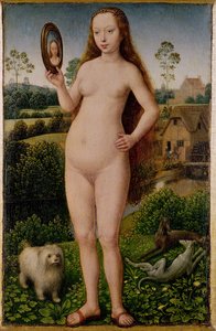 Marnost, centrální panel z Triptychu pozemské marnosti a božské spásy, kolem roku 1485