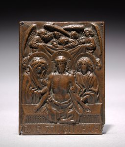 Mrtvý Kristus podporovaný Pannou Marií a svatým Janem, 1427-1467.
