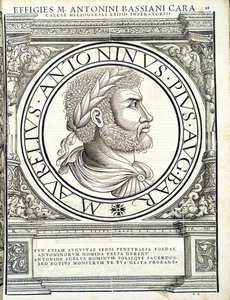 Heliogabalus, ilustrace z nejautentičtějších obrazů starověkých římských císařů Východu a Západu, dřevoryt Rudolpha Wyssenbacha, tisk Andreas Gesner, Curych, od Hans Rudolf Manuel Deutsch
