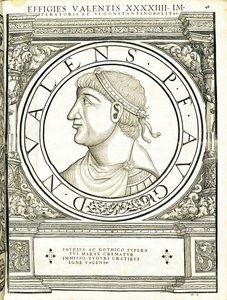 Valens, ilustrace z „Římští císaři celého Východu a Západu“, dřevoryt Rudolpha Wyssenbacha, tisk Andreas Gesner, Curych, 1559 od Hans Rudolf Manuel Deutsch