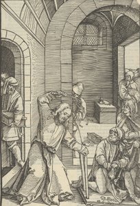 Kristus očišťující chrám, od zrcadla utrpení našeho Pána Ježíše Krista, 1507. od Hans Schäufelein the Elder