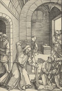 Kristus očišťující chrám, od zrcadla utrpení našeho Pána Ježíše Krista, 1507. od Hans Schäufelein the Elder