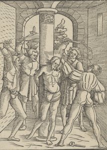 Kristus zbičovaný, z Nauky, života a umučení Ježíše Krista, 1537. od Hans Schäufelein the Elder