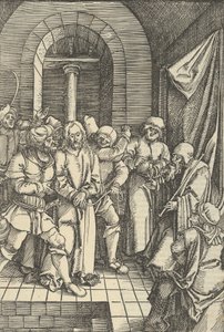 Kristus před Annášem, od zrcadla umučení našeho Pána Ježíše Krista, 1507.