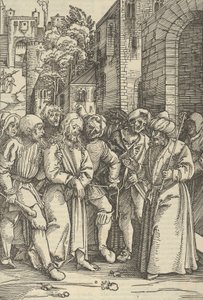 Kristus před Pilátem před jeho palácem, od zrcadla umučení našeho Pána Ježíše C..., 1507.