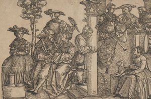 Hudebníci a diváci. od Hans Schäufelein the Elder