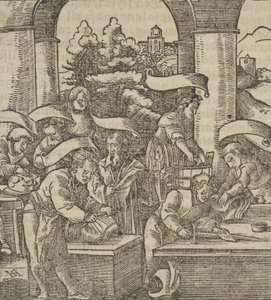 The Making of Armours, od Hymmelwagen o tom, kdo si dobře žije..., 1517. od Hans Schäufelein the Elder