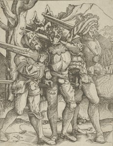 Tři vojáci s mušketami, ca. 1511-15. od Hans Schäufelein the Elder