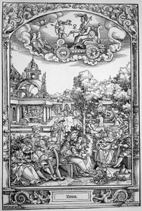 Venuše (dřevoryt) od Hans Sebald (School of) Beham