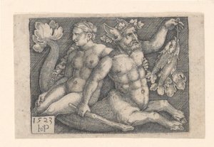 Triton a nymfa od Hans Sebald Beham