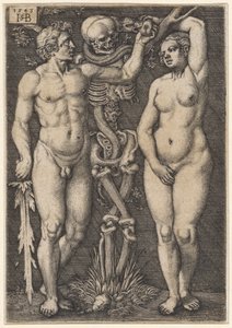 Adam a Eva, 1543 od Hans Sebald Beham