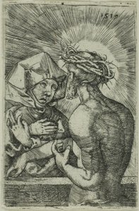 Kristus korunovaný trním mluvící ke své matce od Hans Sebald Beham