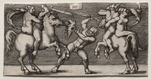 Souboj tří mužů od Hans Sebald Beham