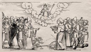 Spor mezi Lutherem a katolickým teologem od Hans Sebald Beham