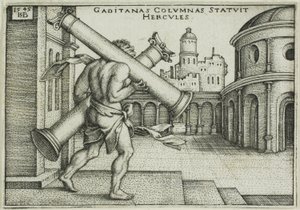 Herkules a sloupy v Gaze od Hans Sebald Beham