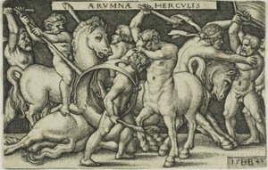 Hercules a Kentauři, z Hercules Labors od Hans Sebald Beham