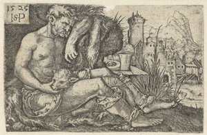 Pastýř a ovce od Hans Sebald Beham