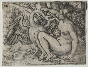 Leda a labuť od Hans Sebald Beham