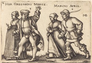 Březen a duben od Hans Sebald Beham