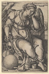 Melancholia, cca 1500-50 (rytina) od Hans Sebald Beham