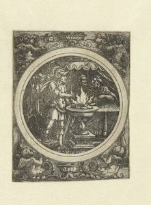 Mucius Scaevola s pravou rukou v ohni od Hans Sebald Beham