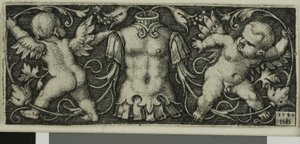 Ornament s brněním a dvěma génii ze čtyř vinět od Hans Sebald Beham