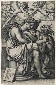 Patience (Die Geduld), 1540 (rytina na položený papír) od Hans Sebald Beham
