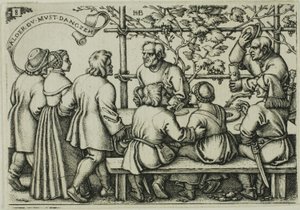 Selská slavnost, deska 8 z knihy Selská slavnost aneb Dvanáct měsíců od Hans Sebald Beham