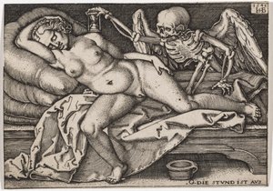 Spící dívka a smrt, 1548 od Hans Sebald Beham