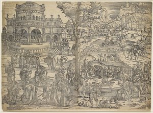 Svátek Heroda (dřevořez, tištěný ze dvou bloků) od Hans Sebald Beham