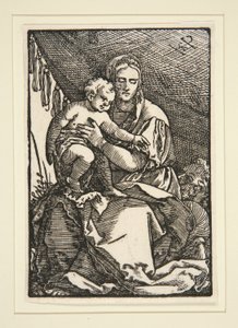 Svatá rodina pod baldachýnem od Hans Sebald Beham