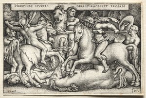 Herkulesovy práce: Herkules dobývá Tróju od Hans Sebald Beham