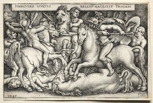The Labors of Hercules: Hercules Conquering Troy, 1545. od Hans Sebald Beham
